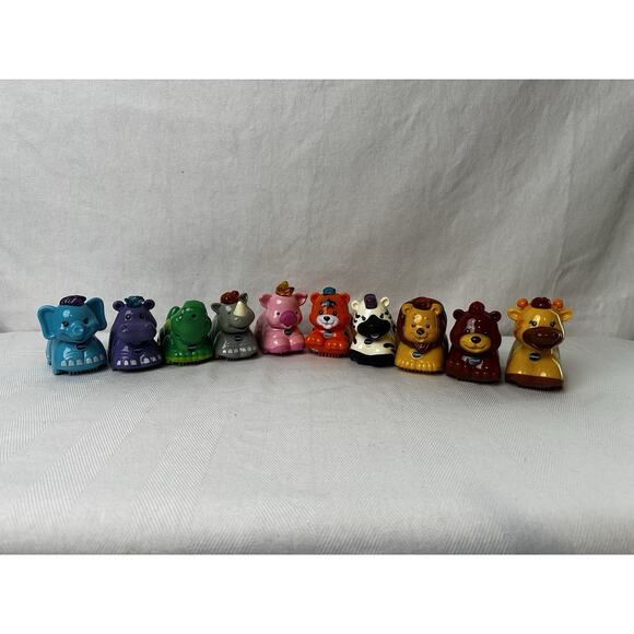 Lot of 10 VTech Go Go Smart Wheels Animals, Zebra, Lion, Bear, Hippo, Rhino, Pig - Picture 1 of 8